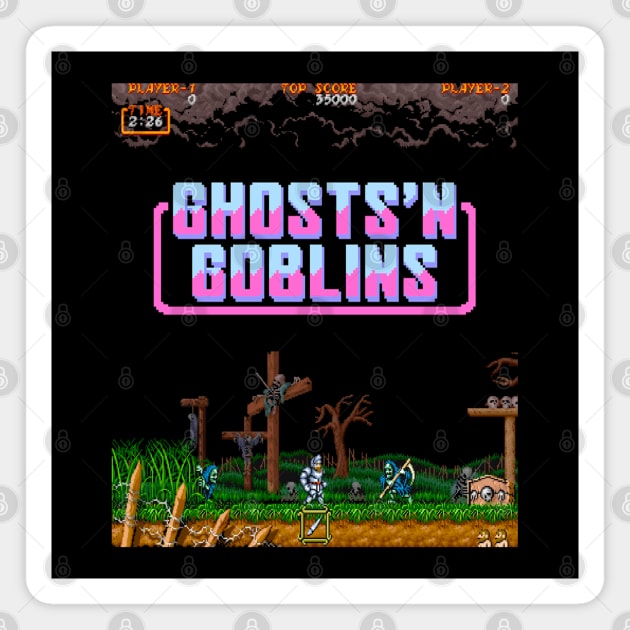 Mod.1 Arcade Ghosts 'n Goblins Video Game Magnet by parashop